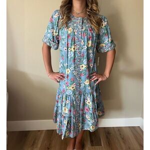 BNWT Deadstock 1970s Vintage Prairie Cowgirl MuuMuu Dress by Leisure Life small